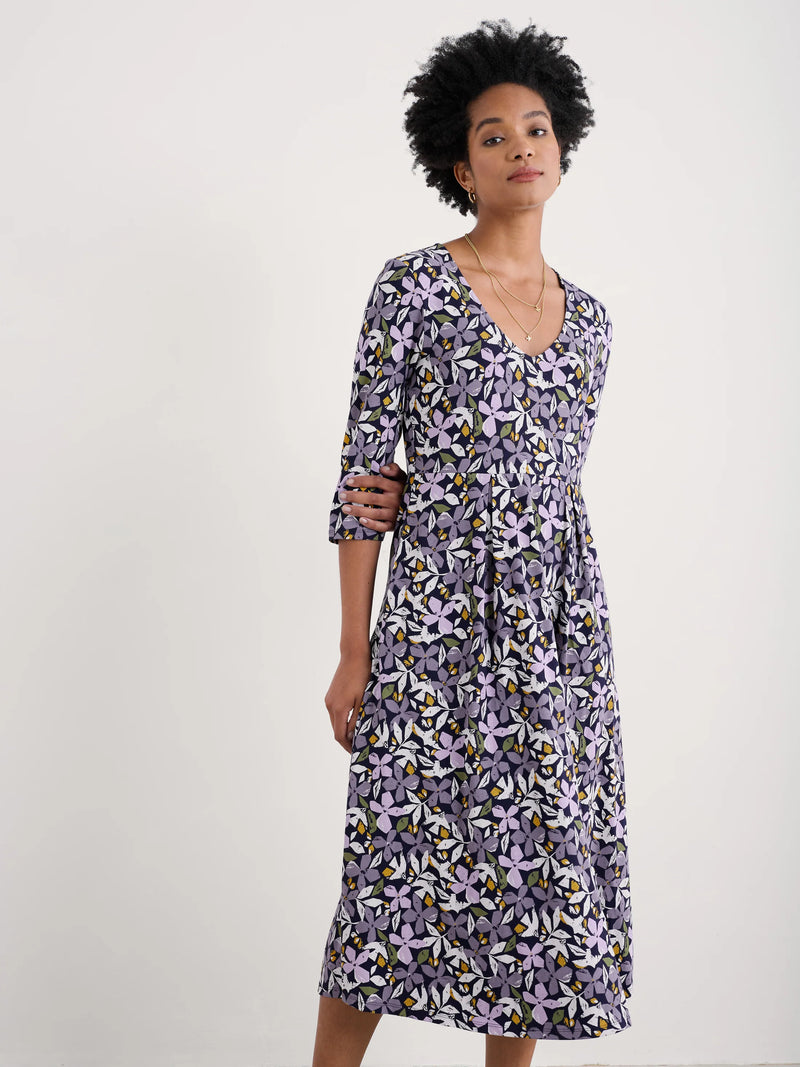Helena Dress in Headland Collage Maritime