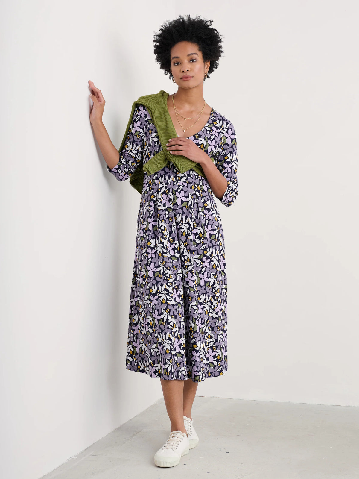 Helena Dress in Headland Collage Maritime