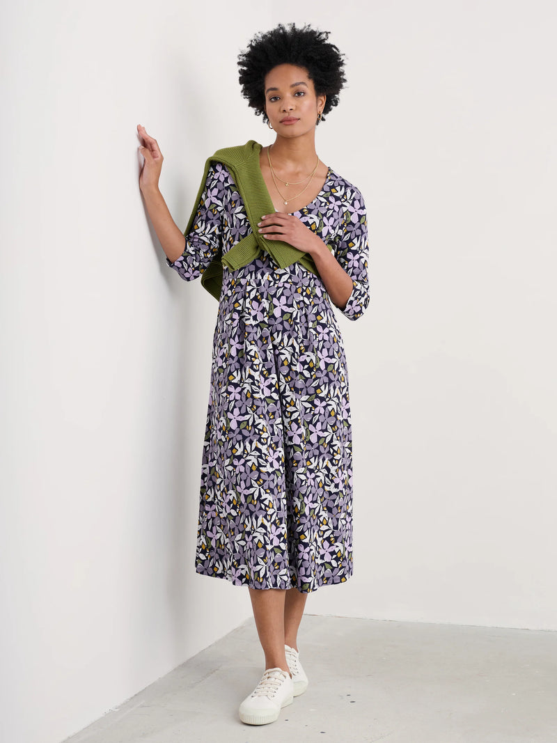 Helena Dress in Headland Collage Maritime