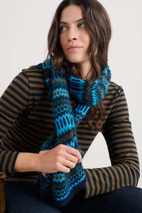 Seasalt Minimalist Scarf in Modernist Cyan Multi