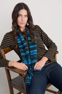 Seasalt Minimalist Scarf in Modernist Cyan Multi