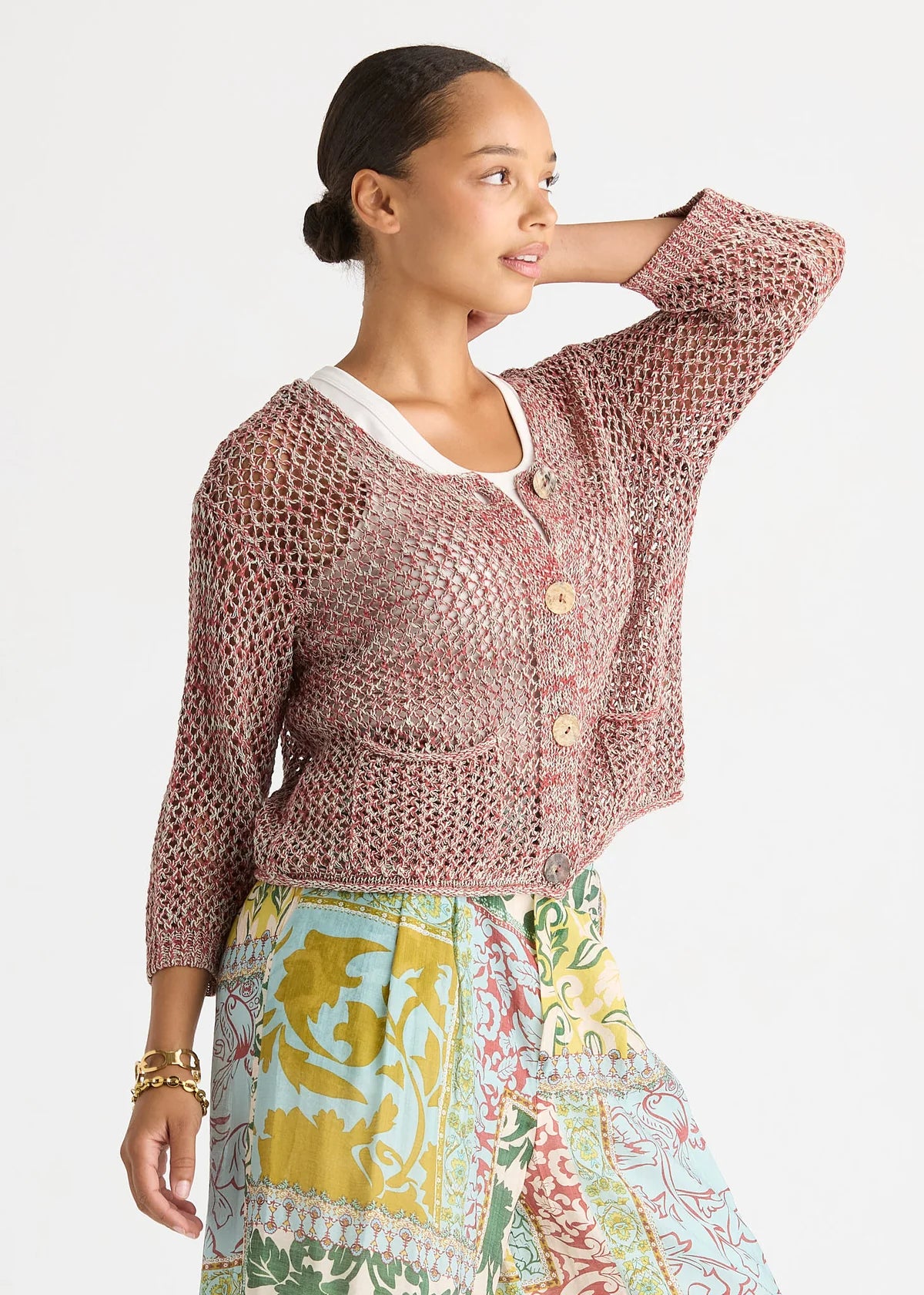 LD + Co Colour Mix Cardi in Sage LC8866