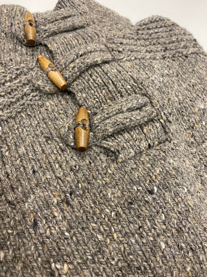 Fisherman Men's Toggle Button Jumper in Rabbit FDZ23M