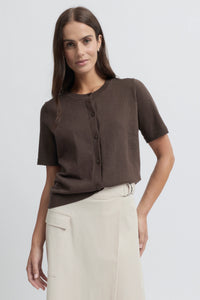 Yarra Trail Inca Knit Cardi in Coco
