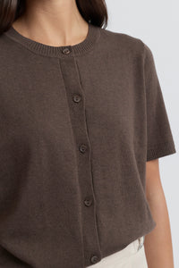 Yarra Trail Inca Knit Cardi in Coco