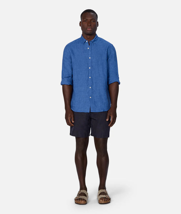 The Stamford L/S Linen Shirt - Indigo