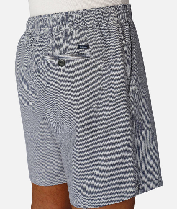 The Portico Linen Short - Denim Blue