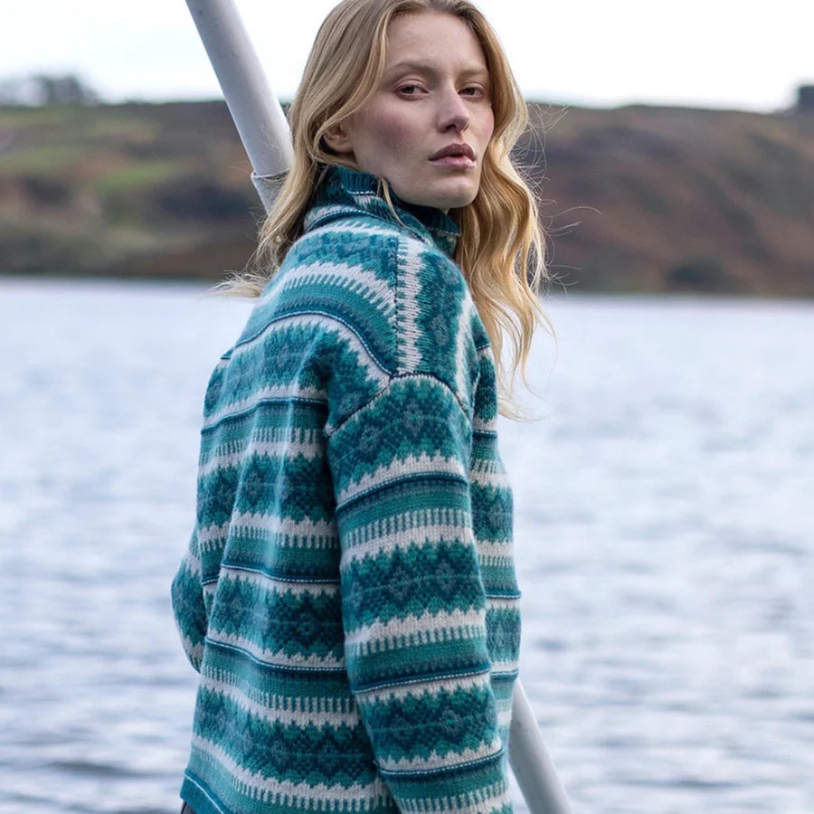 FairIsle Funnel Neck Jumper (Into The Woods)