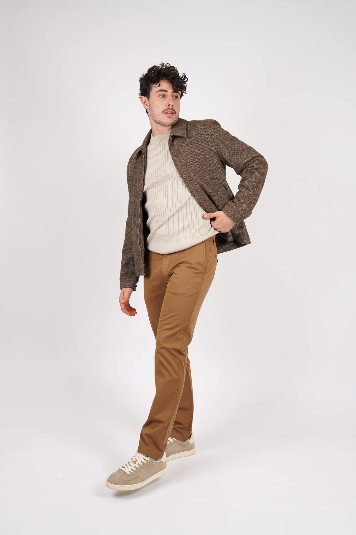 James Harper Herringbone Zip Jacket JHJ155