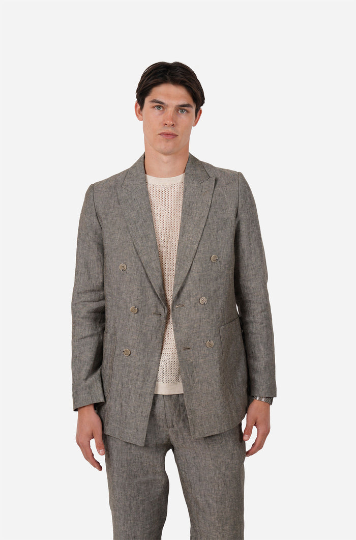 James Harper Double Breasted Blazer in Olive JHJ162