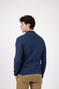 James Harper 1/4 Zip Knit Jumper - Blue JHK84