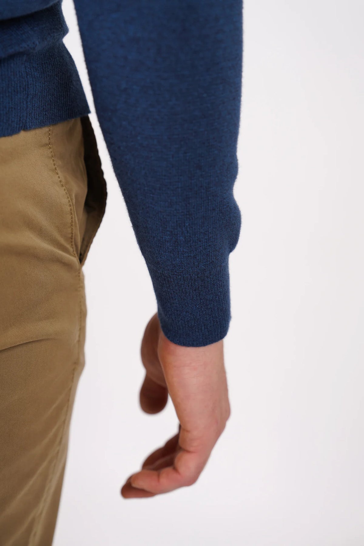 James Harper 1/4 Zip Knit Jumper - Blue JHK84