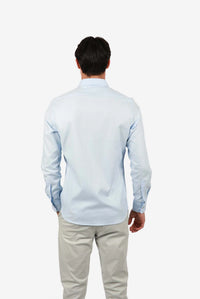 James Harper Long Sleeve Waffle Shirt in Soft Blue JHS471