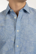 Load image into Gallery viewer, James Harper Long Sleeve Cotton-Linen Shirt &#39;Blue Lines&#39;
