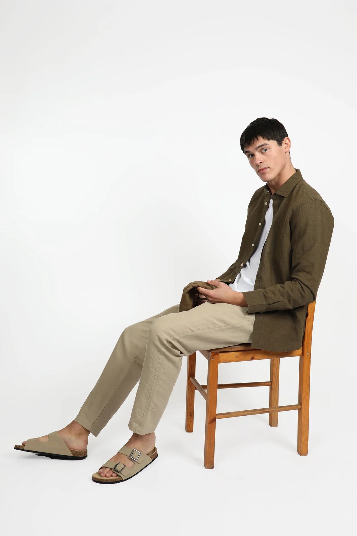 James Harper Linen Pants - Pebble