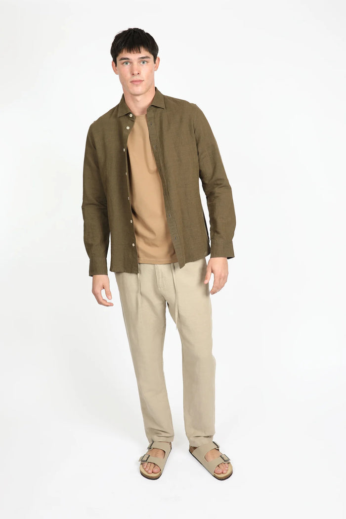 James Harper Linen Pants - Pebble
