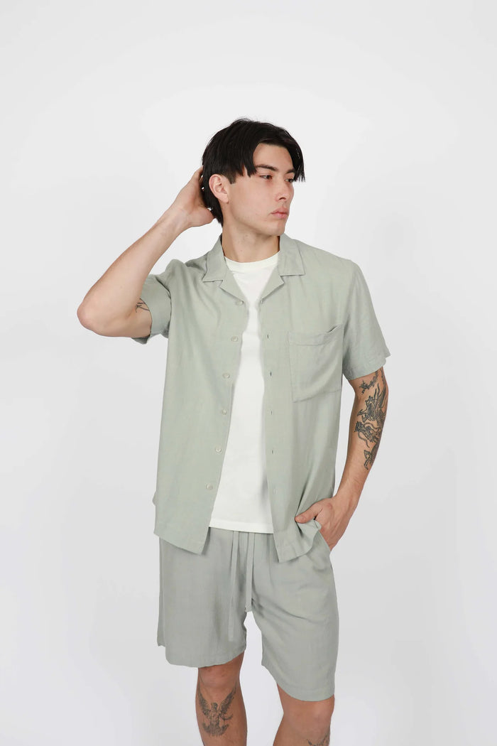 James Harper Cuban Collar Foam Short Sleeve Shirt JHS604