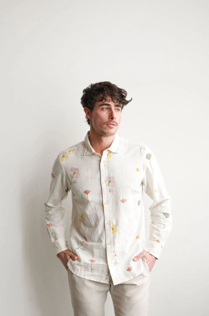James Harper Pressed Flower Multi Long Sleeve Shirt JHS616