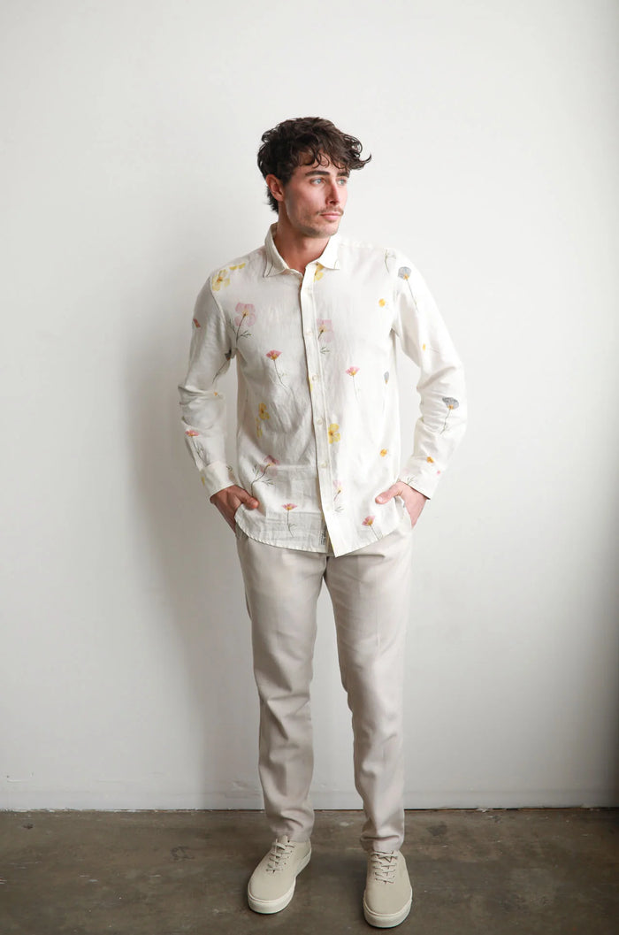 James Harper Pressed Flower Multi Long Sleeve Shirt JHS616