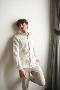 James Harper Pressed Flower Multi Long Sleeve Shirt JHS616