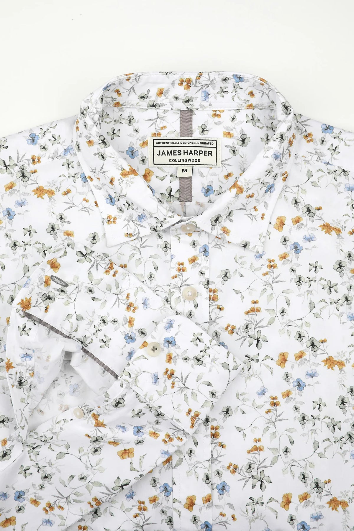 James Harper Sage Floral Long Sleeve Shirt