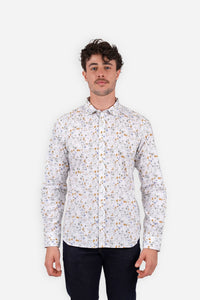 James Harper Sage Floral Long Sleeve Shirt