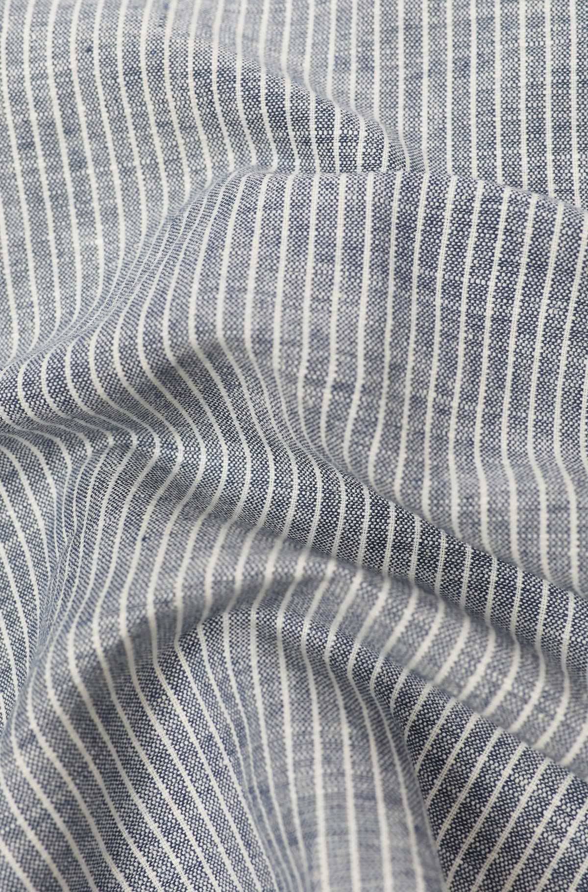 James Harper L/S Grandpa Collar fine stripe Blue Shirt JHS705