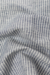 James Harper L/S Grandpa Collar fine stripe Blue Shirt JHS705