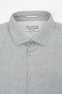 James Harper Textured Navy s/s Shirt JHS710