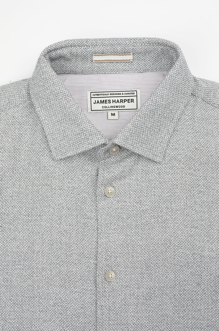 James Harper Textured Navy s/s Shirt JHS710