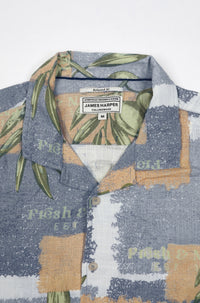 James Harper Olive Print Line Blend S/S Shirt JHS716