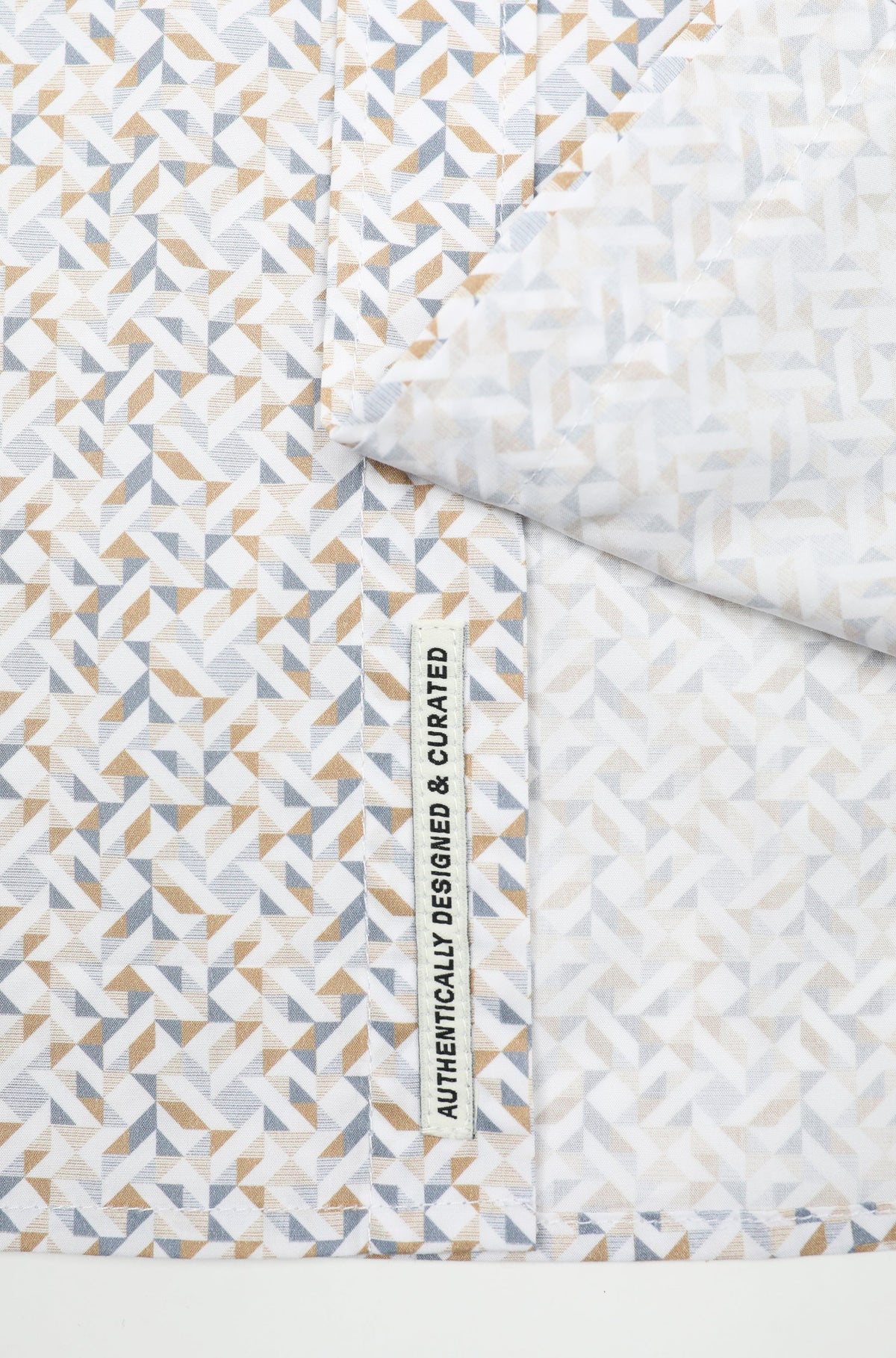 James Harper L/S Shirt Geo Print in SAND JHS718