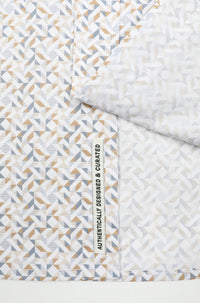 James Harper L/S Shirt Geo Print in SAND JHS718