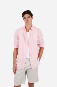 James Harper Pure Linen LS Shirt in Candy JHS725
