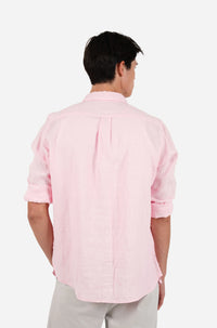 James Harper Pure Linen LS Shirt in Candy JHS725