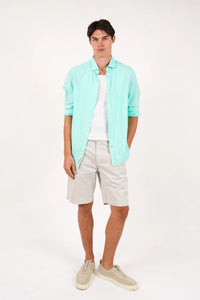 James Harper Pure Linen LS Shirt in Mint JHS725