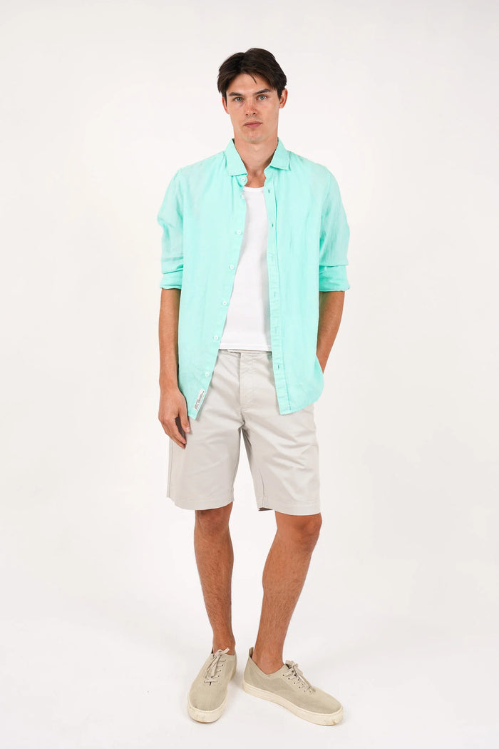 James Harper Pure Linen LS Shirt in Mint JHS725