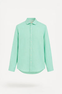 James Harper Pure Linen LS Shirt in Mint JHS725