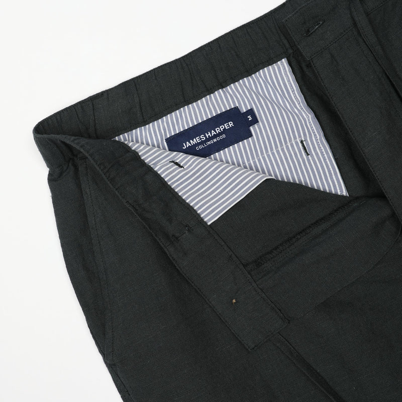 James Harper Linen Pants - Licorice