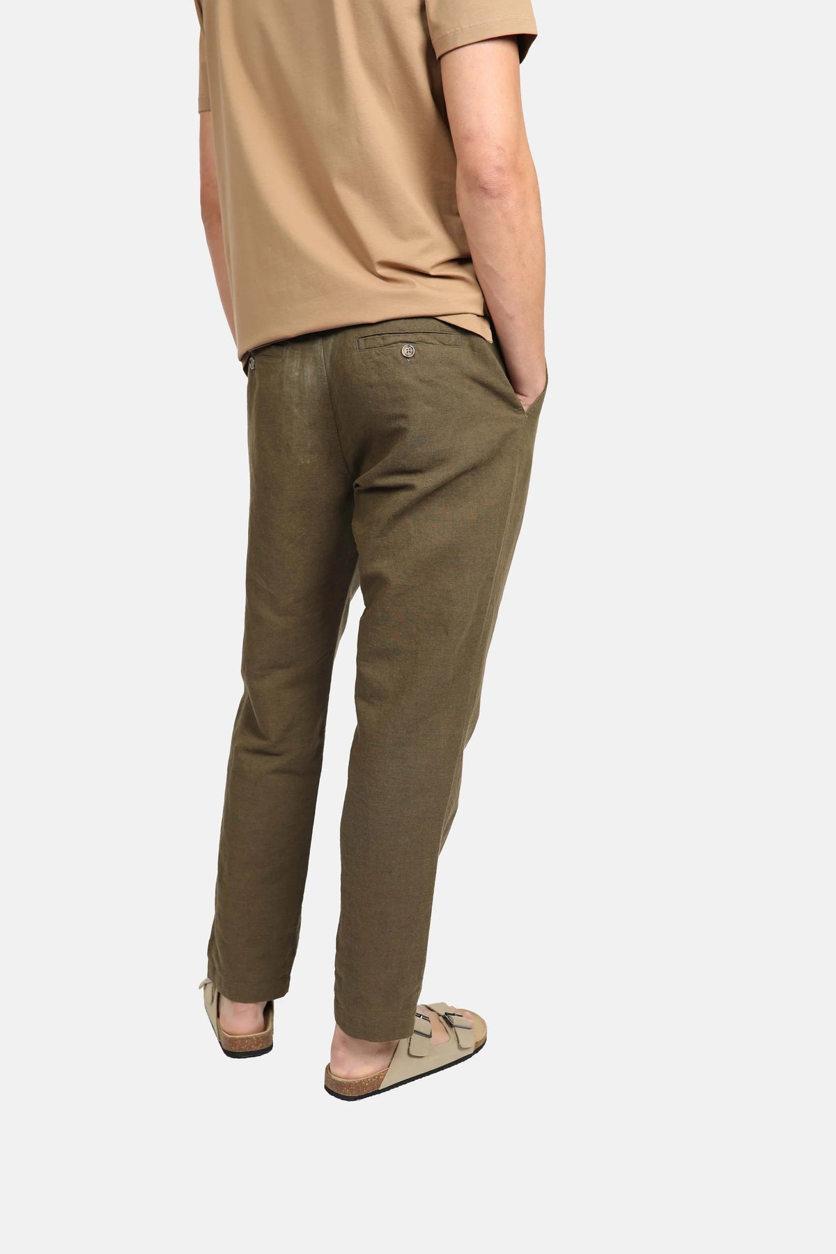 James Harper Linen Pants - Olive