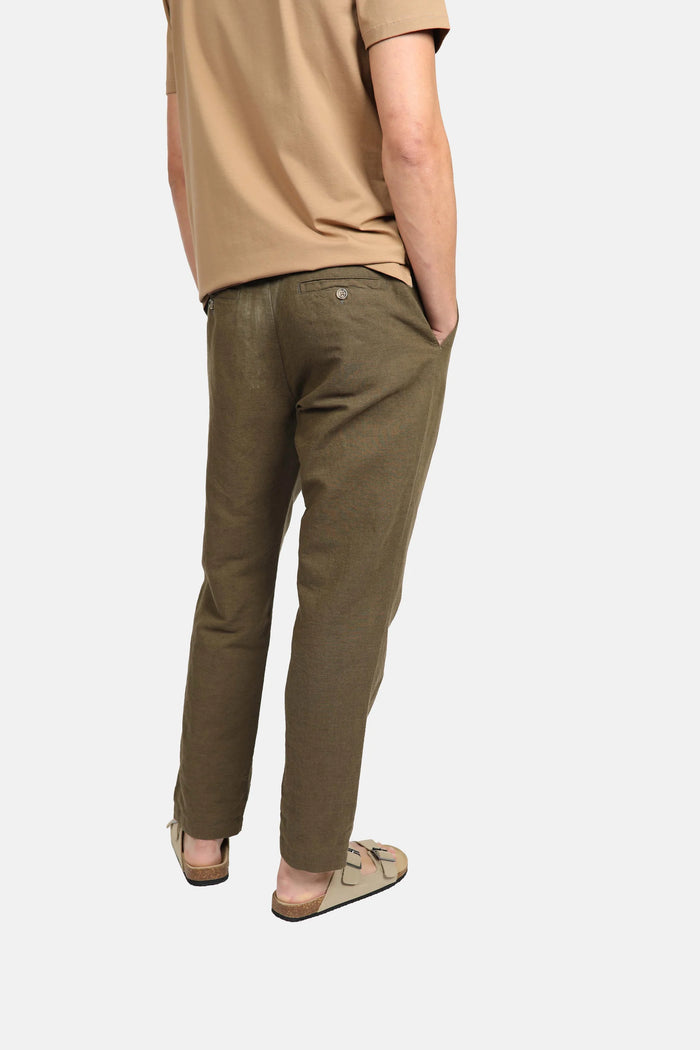 James Harper Linen Pants - Olive
