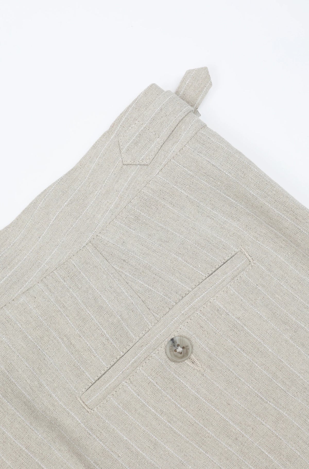 James Harper Linen Relaxed fit pleated pant in Pebble JHTR65