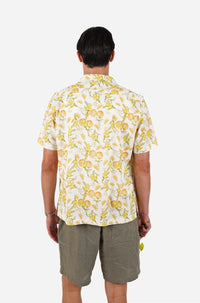 James Harper Lemon Print Linen Blend S/S Shirt JHS712