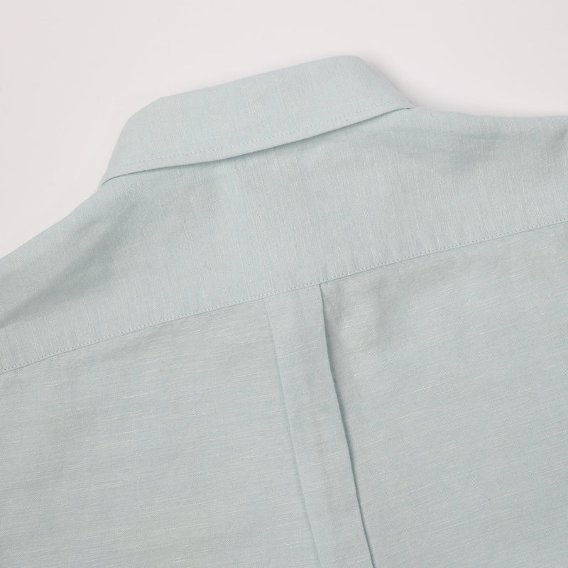 James Harper Long Sleeve Linen Shirt Ice Blue