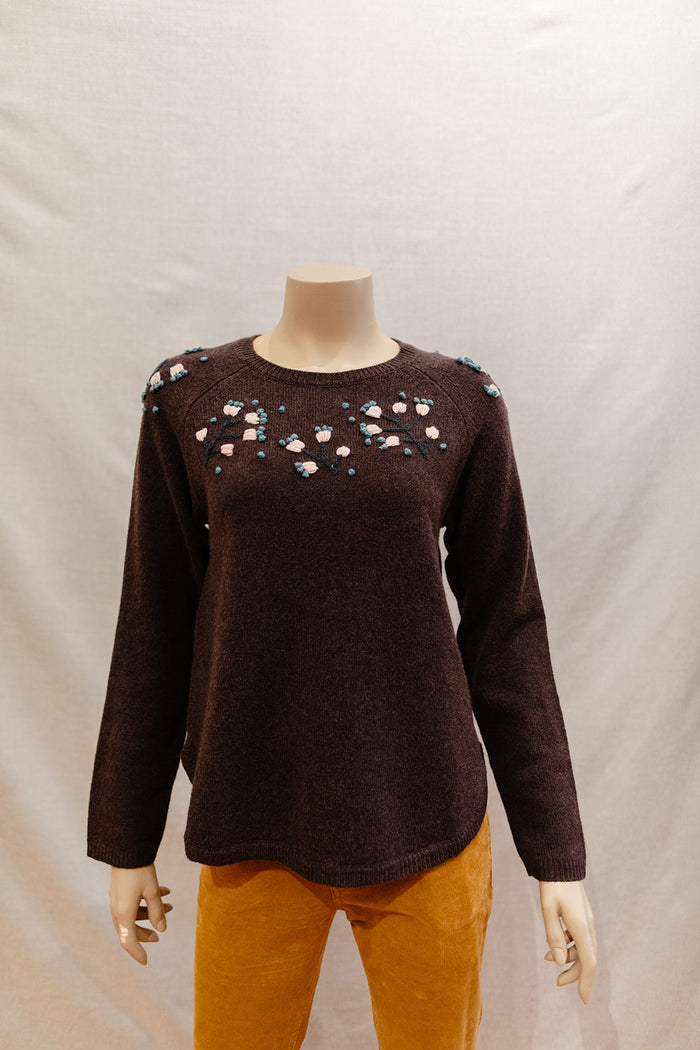 Mansted Vicky Crew Jumper in Dark Brown