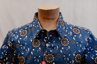 John Lennon Short Sleeve Blue Print Shirt 'Petersborough'