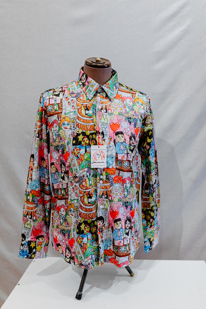 John Lennon 'Appledore' Colourful Print Long Sleeve Shirt