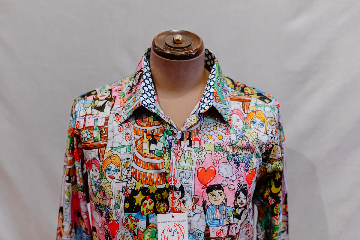 John Lennon 'Appledore' Colourful Print Long Sleeve Shirt