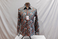 John Lennon Red + Green Paisley Print Long Sleeve Shirt 'Berwick'