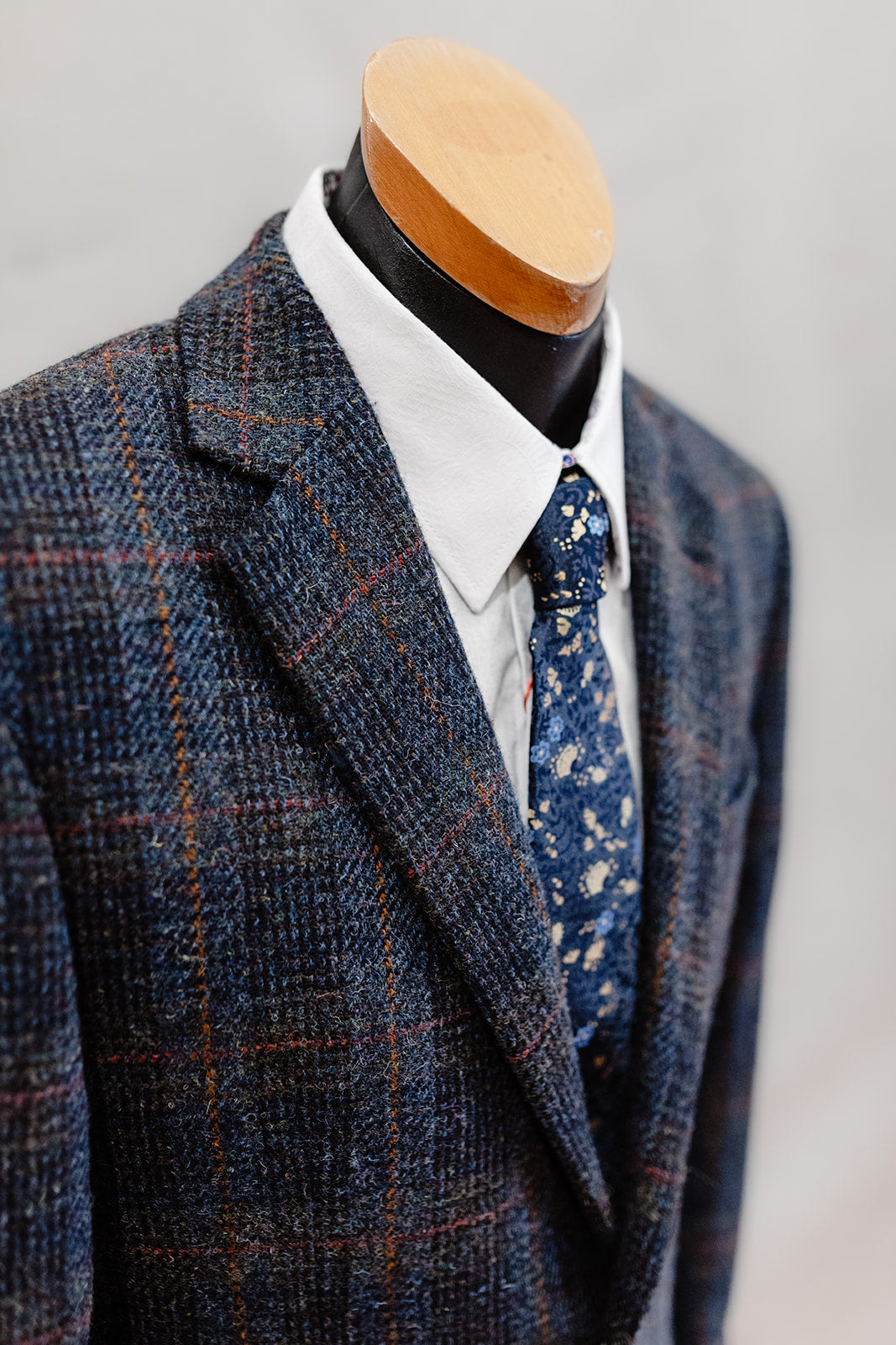 Harris Tweed Jacket Denim Tartan - "Brian"